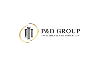 P&D Group logga i svart och guld